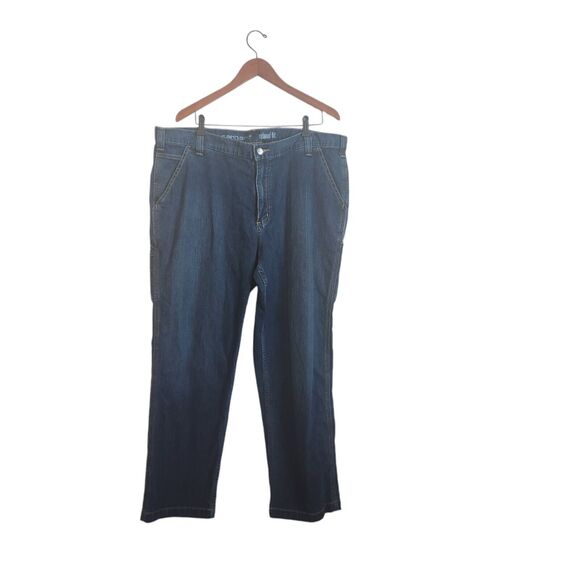 Carhartt Men's Rugged Flex‎ Relaxed Fit Work Pants Blue Jeans 42 x 30 - Picture 1 of 11